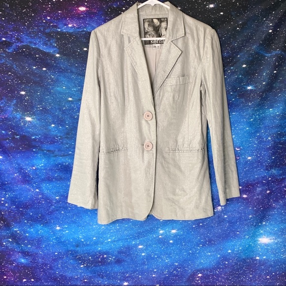 Kensie- Silver Long Sleeve Blazer size Medium